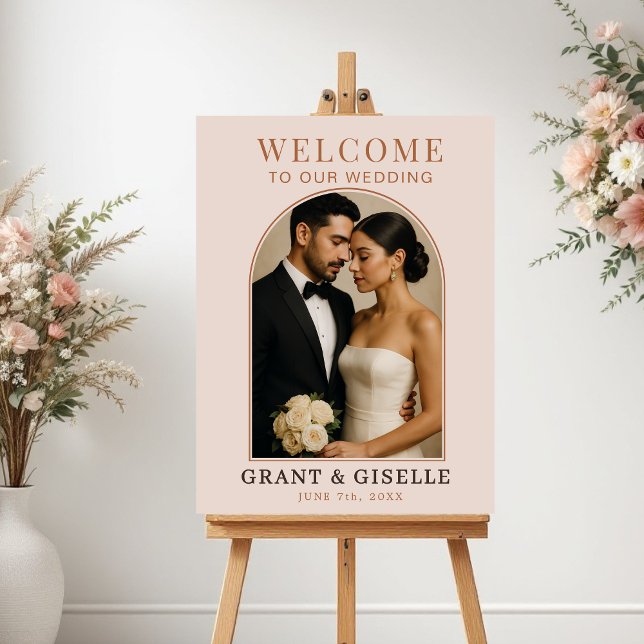 Affiche Modern Arch Photo Wedding Welcome Sign  (Créateur téléchargé)