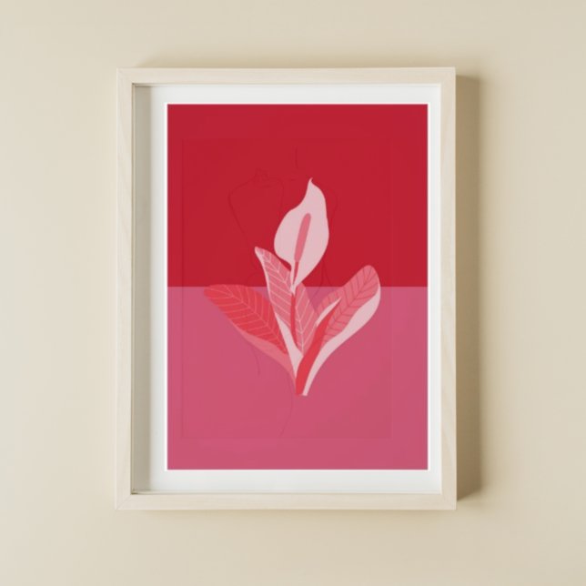Affiche Modern Art Calla Lily Red Pink (Créateur téléchargé)