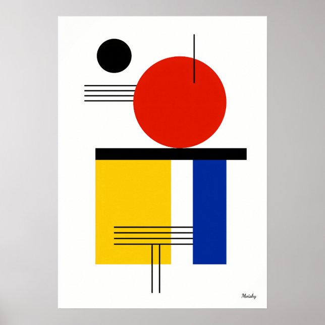 Affiche Modern Bauhaus Geometric Abstract Minimalist (Devant)