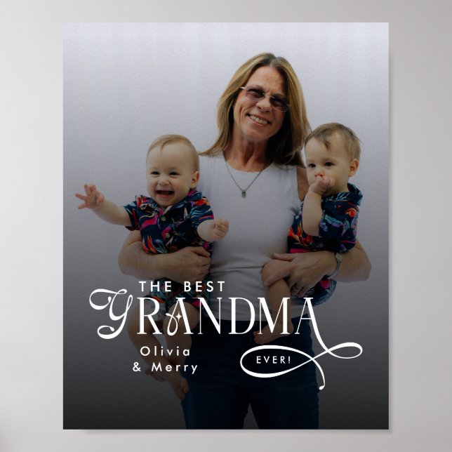 Affiche Modern Best Grandma Ever Photo Personalized (Devant)