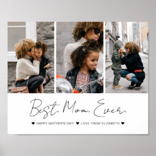 Affiche Modern Best Mom Ever Fête des mères 3 Photo Collag