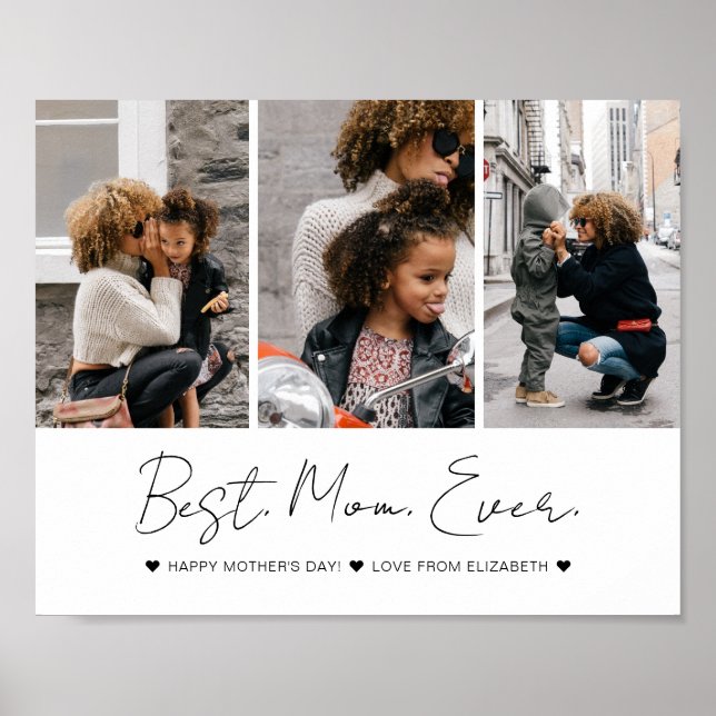 Affiche Modern Best Mom Ever Fête des mères 3 Photo Collag (Devant)