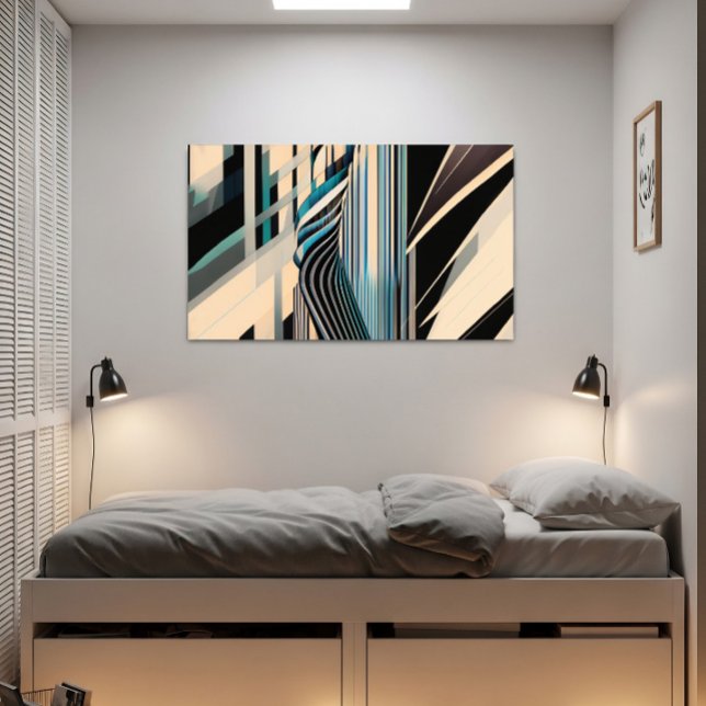 Affiche Modern Blue and Cream Abstract Dynamics (Créateur téléchargé)