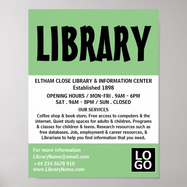 Affiche Modern Bold, Bibliothèque publicitaire (Devant)