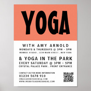 Affiche Modern Bold, Classe de Yoga Publicité