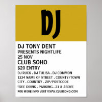 Modern Bold, DJ, Club Event Publicité