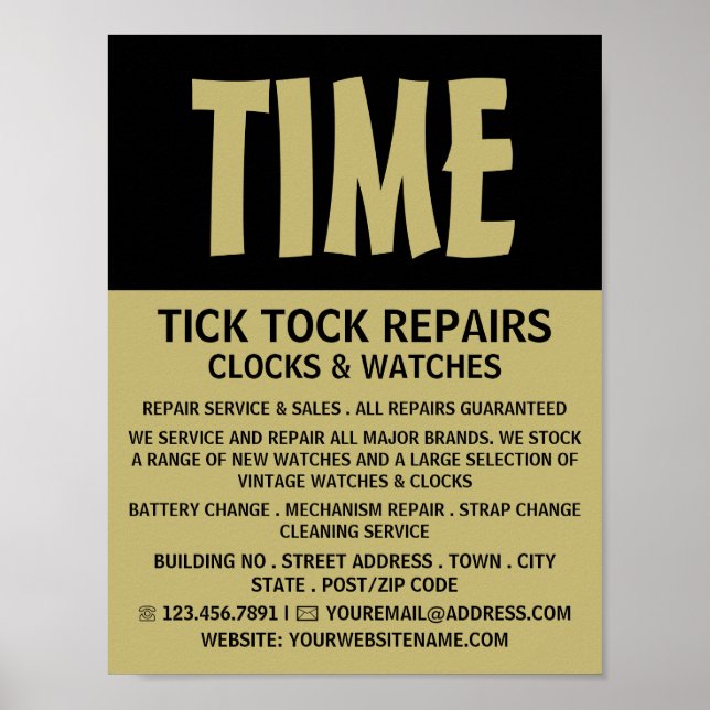 Affiche Modern Bold, Horologiste Publicité (Devant)