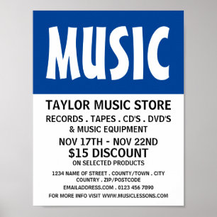 Affiche Modern Bold, Music Store Publicité