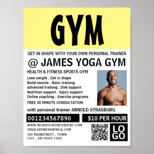 Affiche Modern Bold, Personal trainer, Gym Publicité