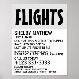 Affiche Modern Bold, Publicité sur les compagnies aérienne
