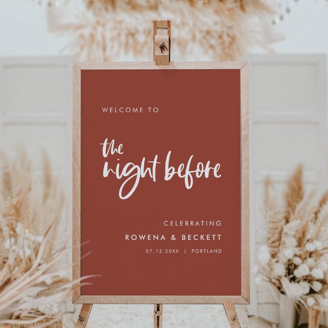 Affiche Modern burnt brick Welcome to the night before (Créateur téléchargé)