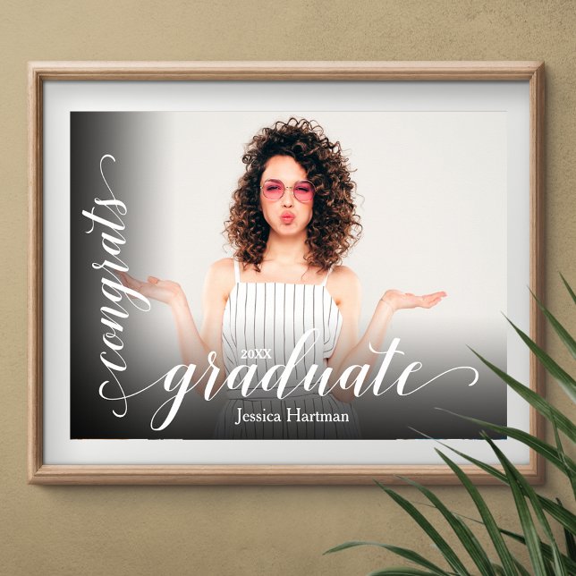 Affiche Modern Congrats Graduate Photo (Congrats Graduate poster with your photo, INSTANT DOWNLOAD and/or PRINTED)