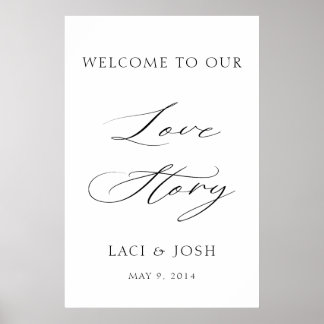 Affiche Modern Elegant Calligraphy Welcome Wedding Sign