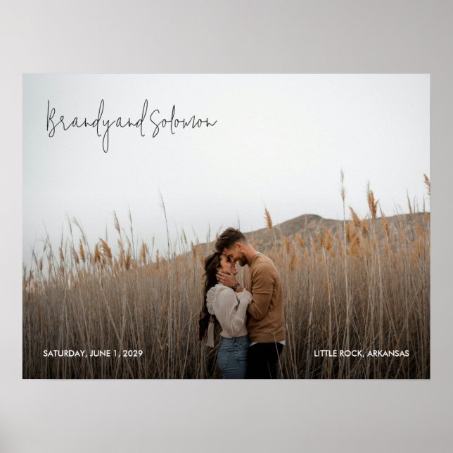 Affiche Modern Elegant Photo Wedding Sign (Devant)