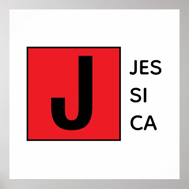 Affiche Modern Elegant Plain Professional Name Monogram (Devant)