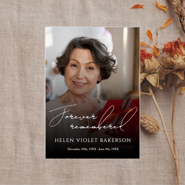 Affiche Modern Elegant Script Photo Funeral Welcome Sign (Créateur téléchargé)