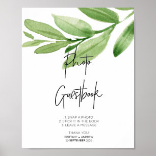 Affiche Modern Eucalyptus Photo GuestBook Connexion pour M