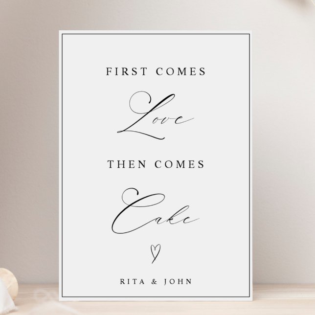 Affiche Modern First Come Love Puis Cake Mariage Cake (Créateur téléchargé)