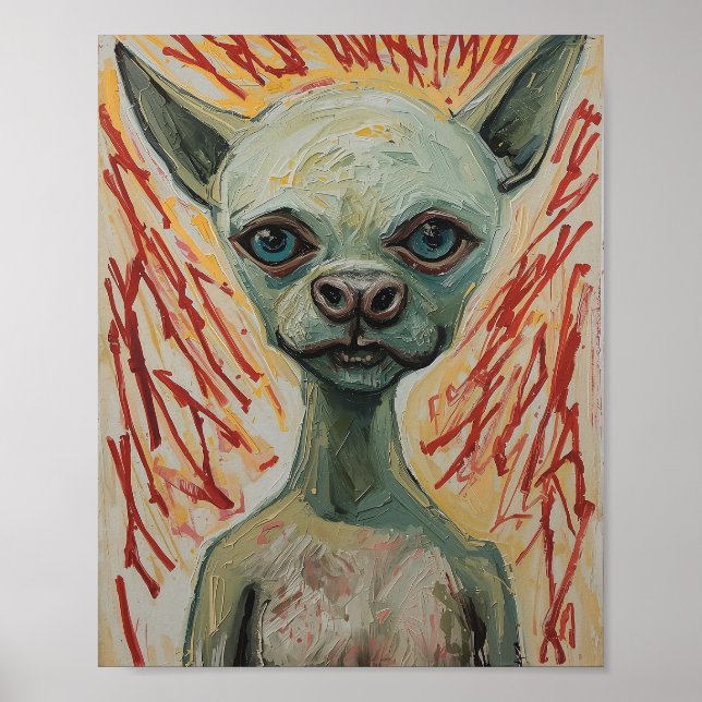 Affiche Modern Frenchie Expressionist Art (Devant)