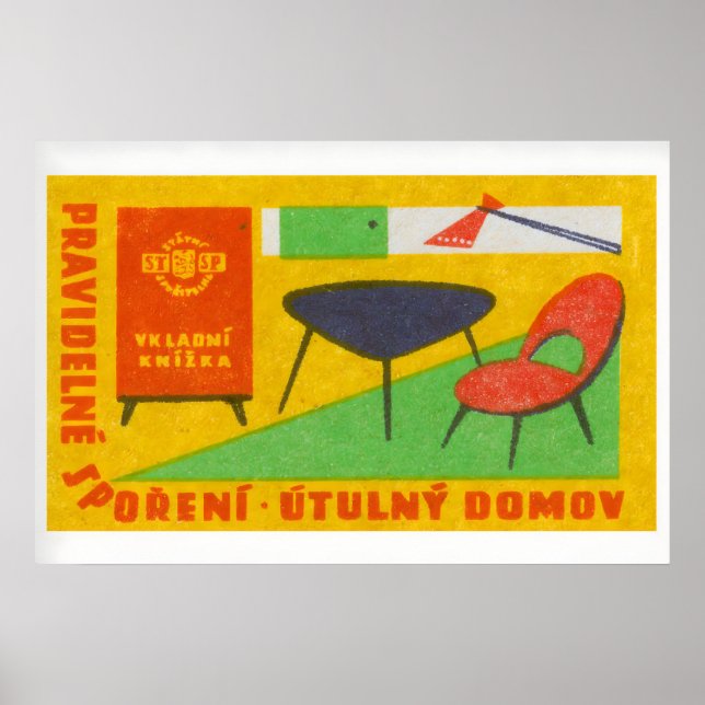 Affiche Modern Furniture - Matchbox Print - Czech Wall Art (Devant)