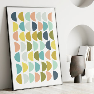Affiche Modern Geometric Shapes in Pastel Earth Tones