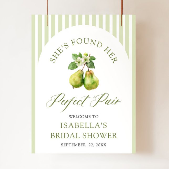 Affiche Modern Green Gingham Perfect Pair Bridal Shower (Modern Green Gingham Perfect Pair Bridal Shower Welcome Sign )
