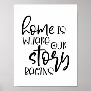 Affiche Modern home quote typography 