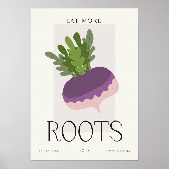 Affiche Modern Kitchen Root Vegetable Art Minimalist Food  (Devant)