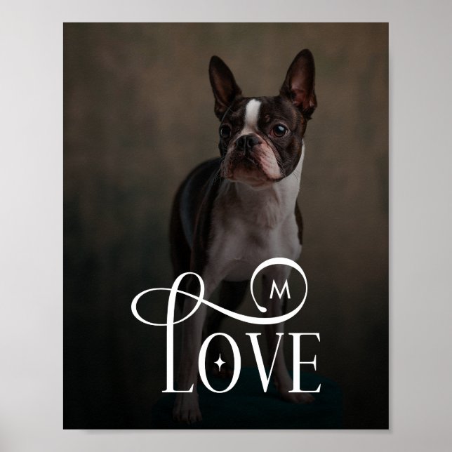 Affiche Modern Love Custom Dog Pets Photo Monogram (Devant)