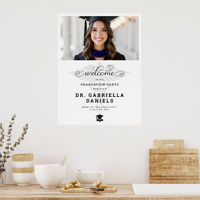 Affiche Modern Medical School Graduation Photo Welcome (Cuisine)