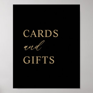 Affiche Modern Minimal Black Gold Wedding Cards and Gifts
