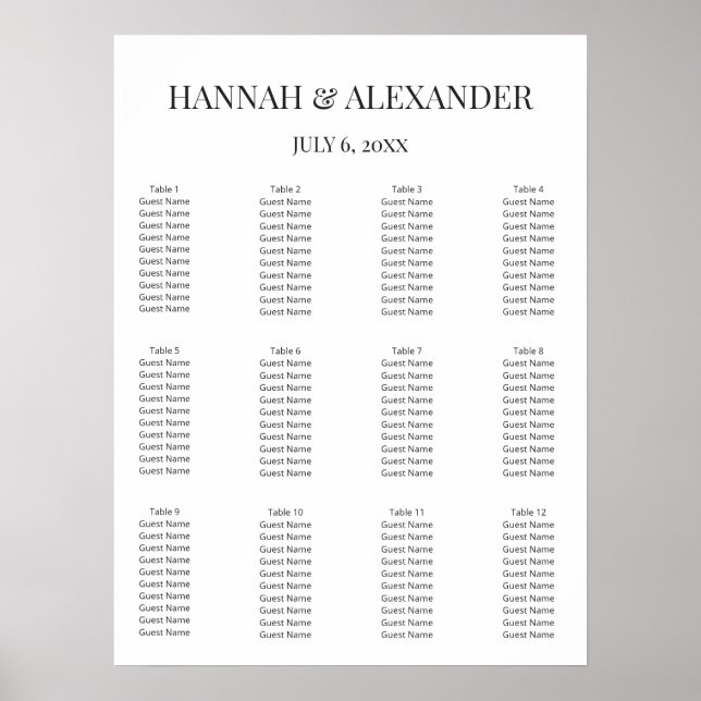 Affiche Modern Minimal Wedding Welcome Sign (Devant)