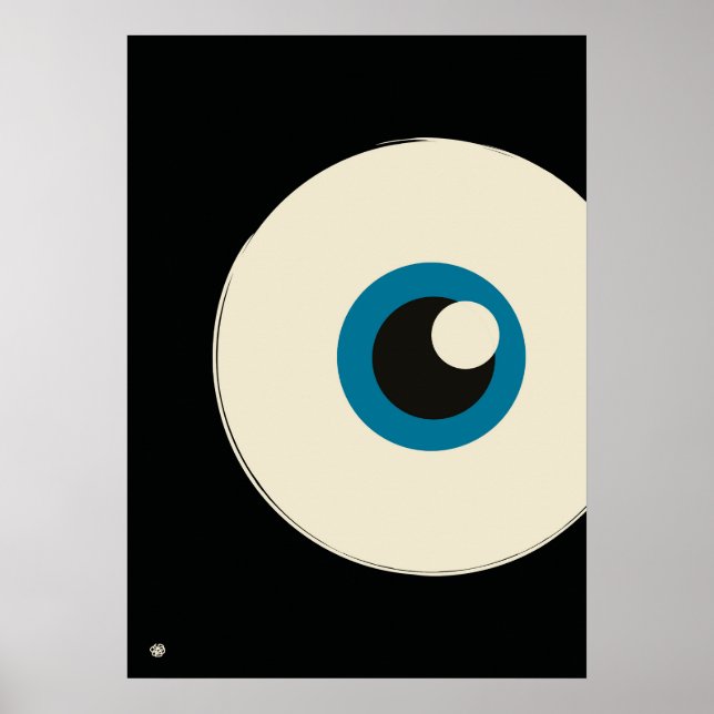 Affiche Modern Minimalist Blue Eye Abstract Art (Devant)