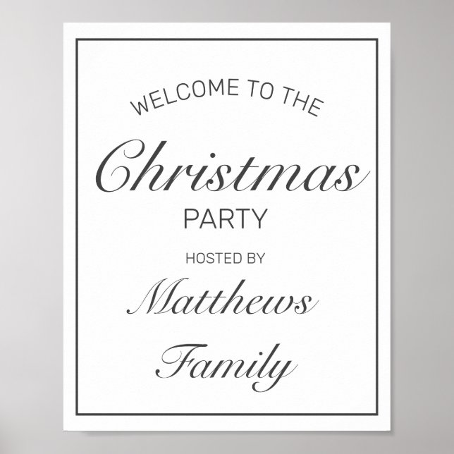 Affiche Modern Minimalist Merry Christmas Welcome Sign (Devant)