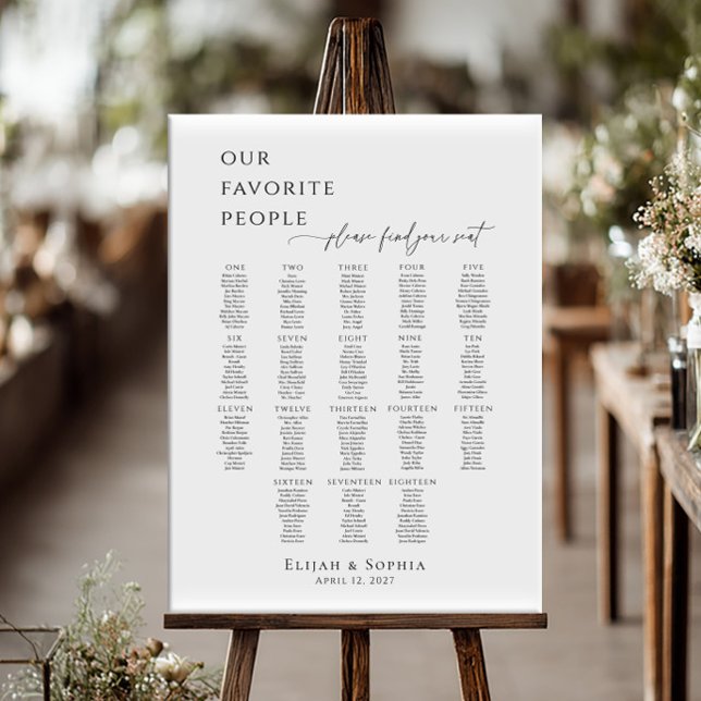 Affiche Modern minimalist up to 18 tables seating plan (Créateur téléchargé)