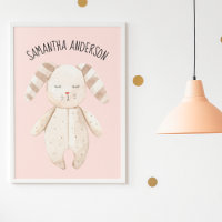 Modern Pastel Pink Bunny
