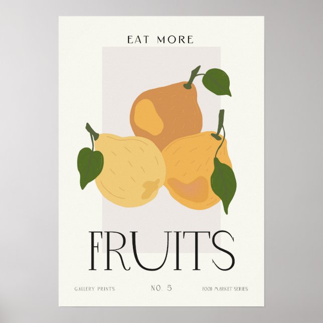 Affiche Modern Pear Kitchen Wall Art Food Market Series  (Devant)