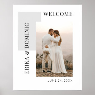Affiche Modern Photo Gray Welcome Wedding Sign