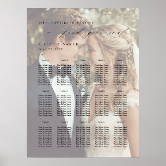 Affiche Modern photo seating plan up to 15 tables 