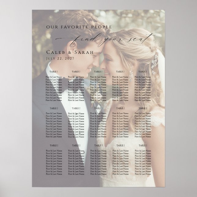 Affiche Modern photo seating plan up to 15 tables  (Devant)