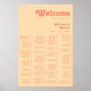Affiche Modern Retro   Orange Cream Alphabetical Seating
