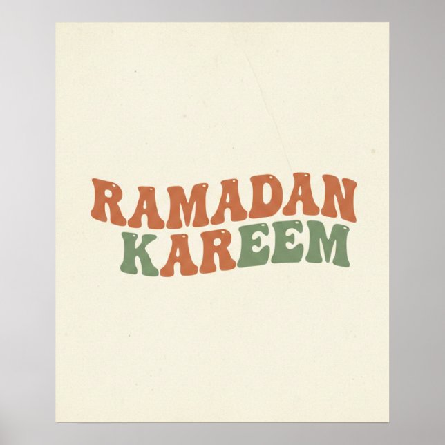 Affiche Modern Retro Ramadan Kareem Wall Art  Boho Islamic (Devant)