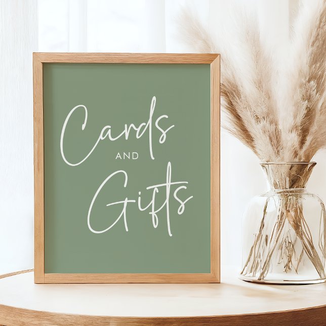 Affiche Modern Sage Oh Baby Simple Douche Cartes et Cadeau (Créateur téléchargé)