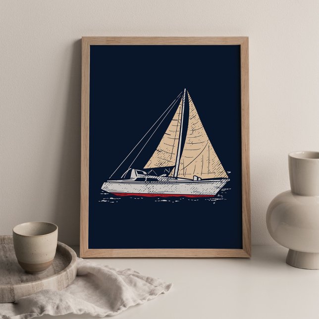 Affiche Modern Sailboat Nursery Decor (Créateur téléchargé)