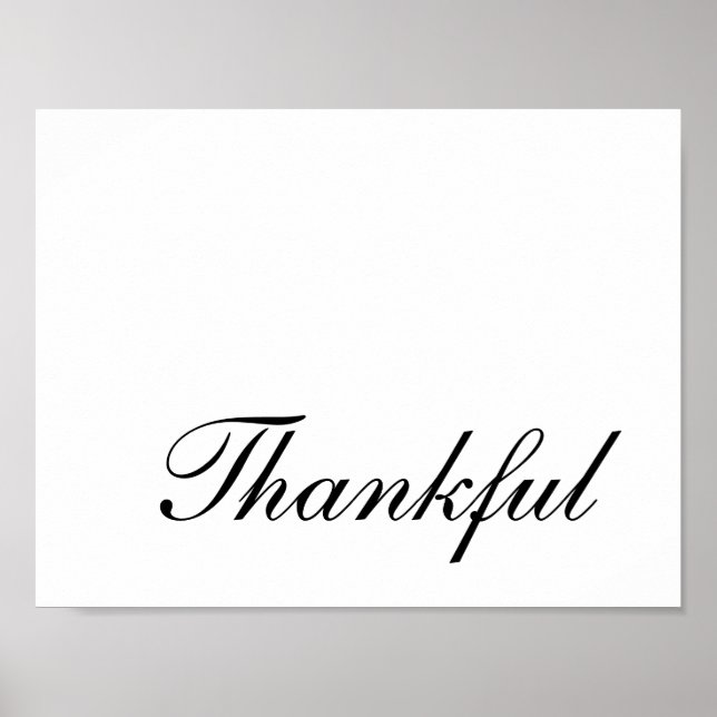 Affiche Modern Script Typography Thankful Thanksgiving (Devant)