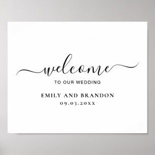 Affiche Modern Simple Minimalist Welcome Wedding