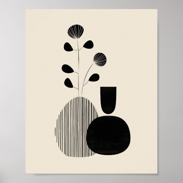Affiche Modern Still Life – Minimalist Botanical Print (Devant)
