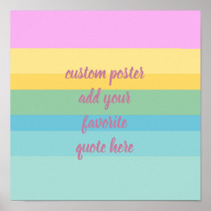 Affiche modern summer color stripes add a quote