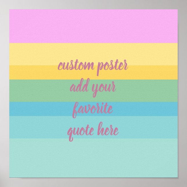 Affiche modern summer color stripes add a quote (Devant)