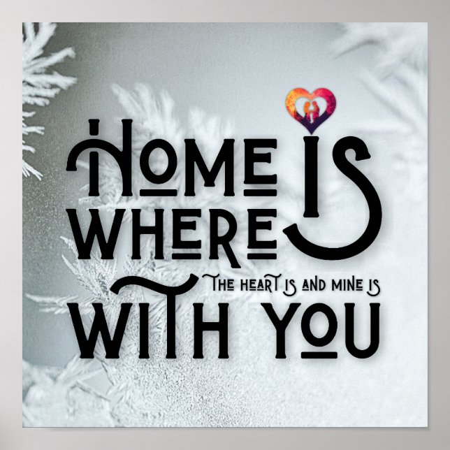 Affiche Modern Typography Romantic Heart Quote Square (Devant)